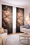 Sakura Çiçek Desenli Baskılı Fon Perde Çift Kanat ikracelik.com